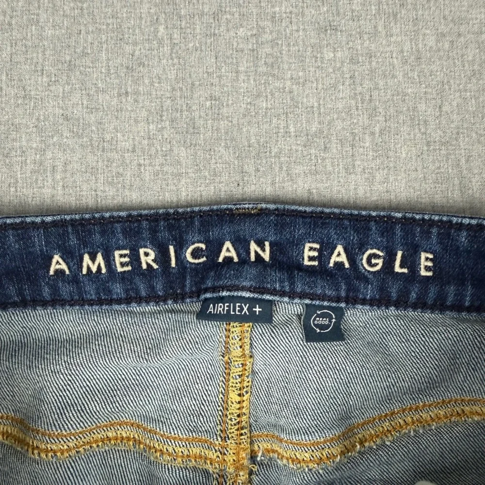 American Eagle Mens Athletic Skinny Jeans Blue 34x36 Tall Distressed Casual